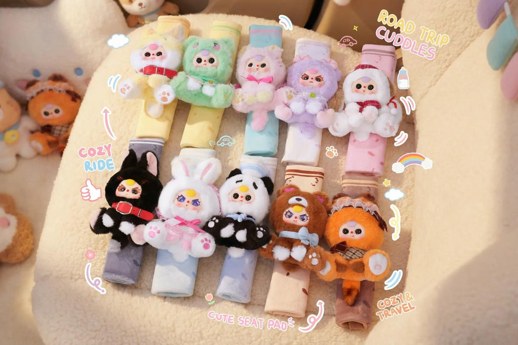 Baby Three Car seat belt shoulder cover Series Plush Blind Box