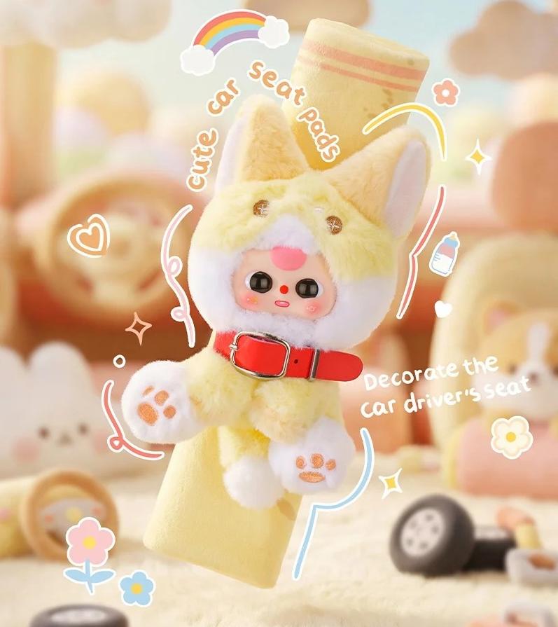 Baby Three Car seat belt shoulder cover Series Plush Blind Box